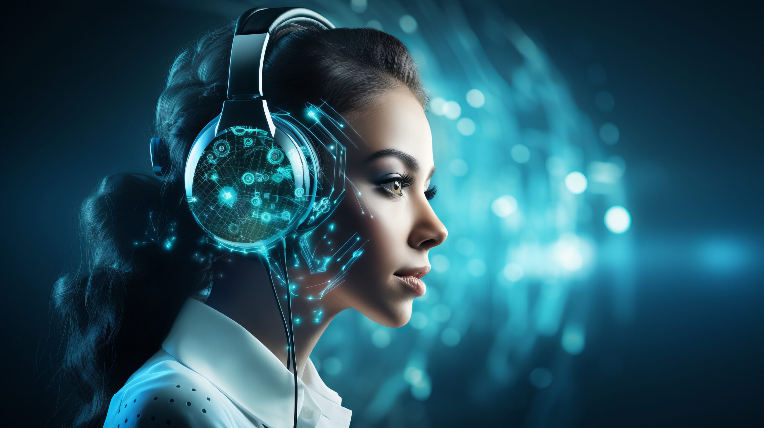 futuristic person listening music ultra modern headphones scaled